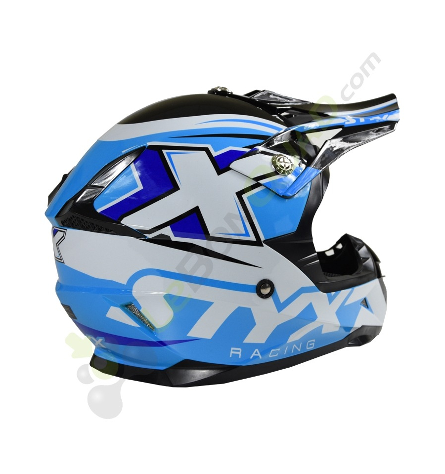 Casque moto enfant STYX RACING BLEU taille YL