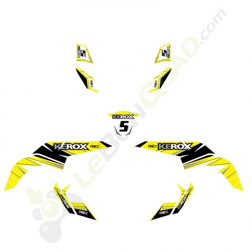 Kit déco KEROX REX JAUNE de Quad pocket