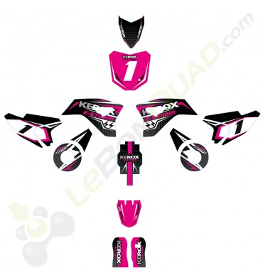 Kit décoration de moto electrique pour enfant KEROX E-STORM rose