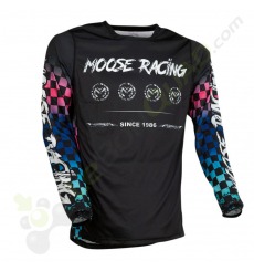 Maillot MOOSE RACING M1 NOIR/BLEU/ROSE taille L