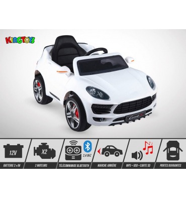 Voiture électrique enfant 12V - KINGTOYS Kyan - Blanc