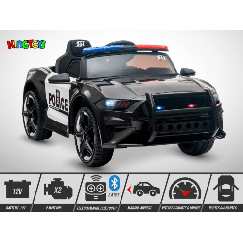 Voiture électrique enfant 12V  Mustang Police - KINGTOYS