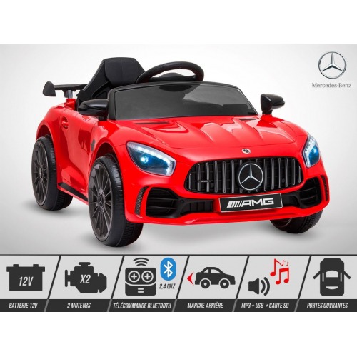 Voiture électrique enfant 12V - 40W - KINGTOYS Mercedes GT-R AMG Rouge