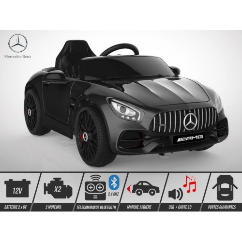 Voiture électrique enfant 12V - 40W - KINGTOYS Mercedes GT AMG - Noir