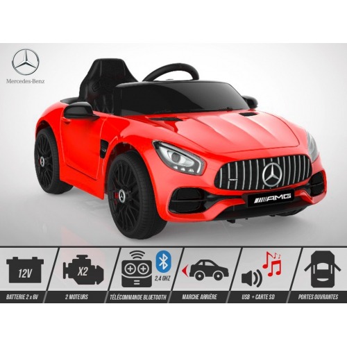 Voiture électrique enfant ROUGE MERCEDES GT AMG 40W de chez KINGTOYS