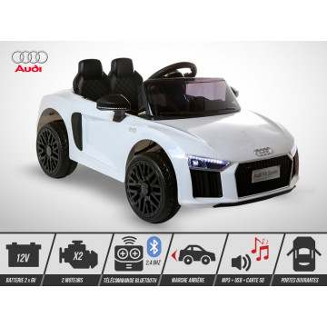 Voiture électrique 40W enfant KINGTOYS Audi R8 SPYDER - Blanc