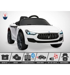 Voiture électrique enfant 12V - 50W - KINGTOYS Maserati Ghibli - Blanc