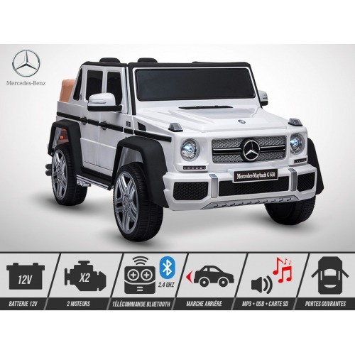 Voiture électrique enfant 12V - 50W - KINGTOYS - Mercedes G650 MAYBACH - Blanc