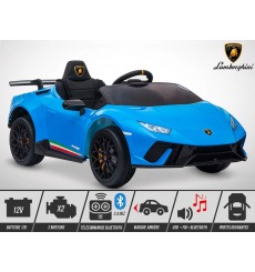 Voiture électrique enfant 60W - KINGTOYS Lamborghini Huracan - Bleu