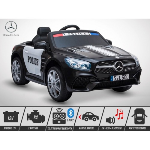 Voiture électrique enfant 12V - 80W - KINGTOYS Mercedes POLICE SL 500