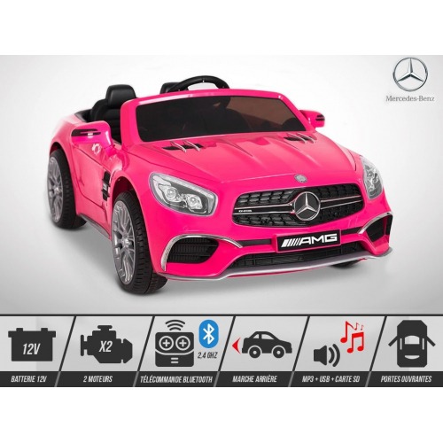 Voiture électrique enfant ROSE MERCEDES SL 65 AMG 70W de chez KINGTOYS