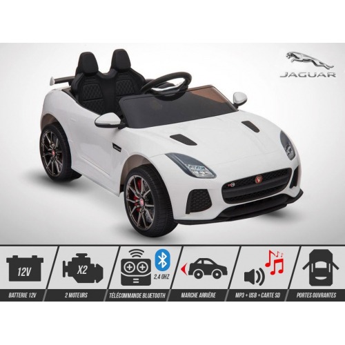 Voiture électrique enfant 12V - 50W - KINGTOYS Jaguar F-TYPE SVR - Blanc