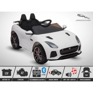 Voiture électrique 50W enfant KINGTOYS Jaguar F-TYPE SVR - Blanc