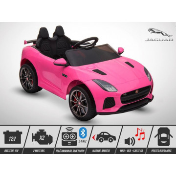 Voiture électrique 50W enfant KINGTOYS Jaguar F-TYPE SVR - Rose