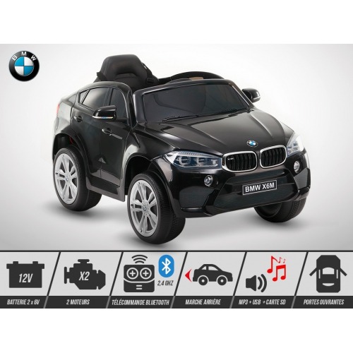 Voiture électrique enfant 12V - 70W - KINGTOYS BMW X6M - Noir