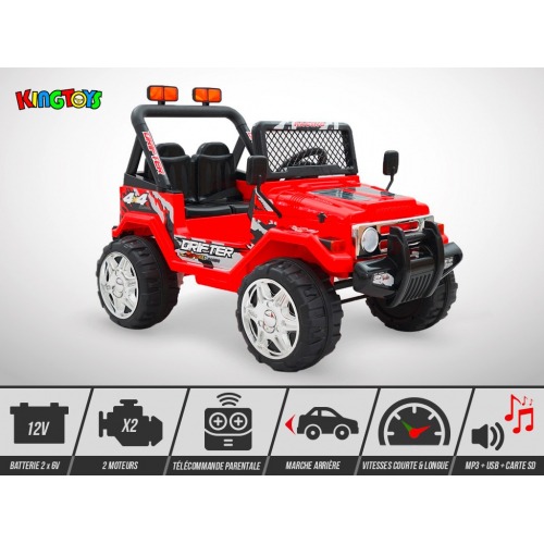 4X4 électrique enfant 12V - 70W - KINGTOYS Mountain - Rouge