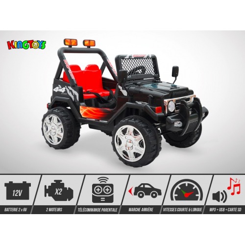 4X4 électrique enfant 12V - 70W -  KINGTOYS Mountain - Noir