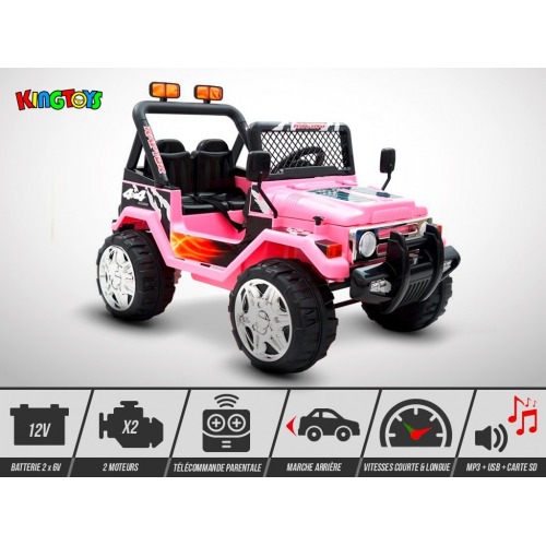 4X4 électrique enfant 12V - 70W - KINGTOYS Mountain - Rose