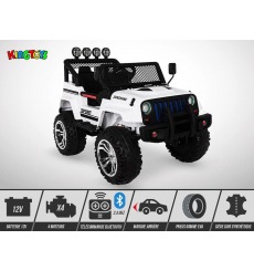 4X4 électrique enfant 12v - KINGTOYS Jeep - Blanc