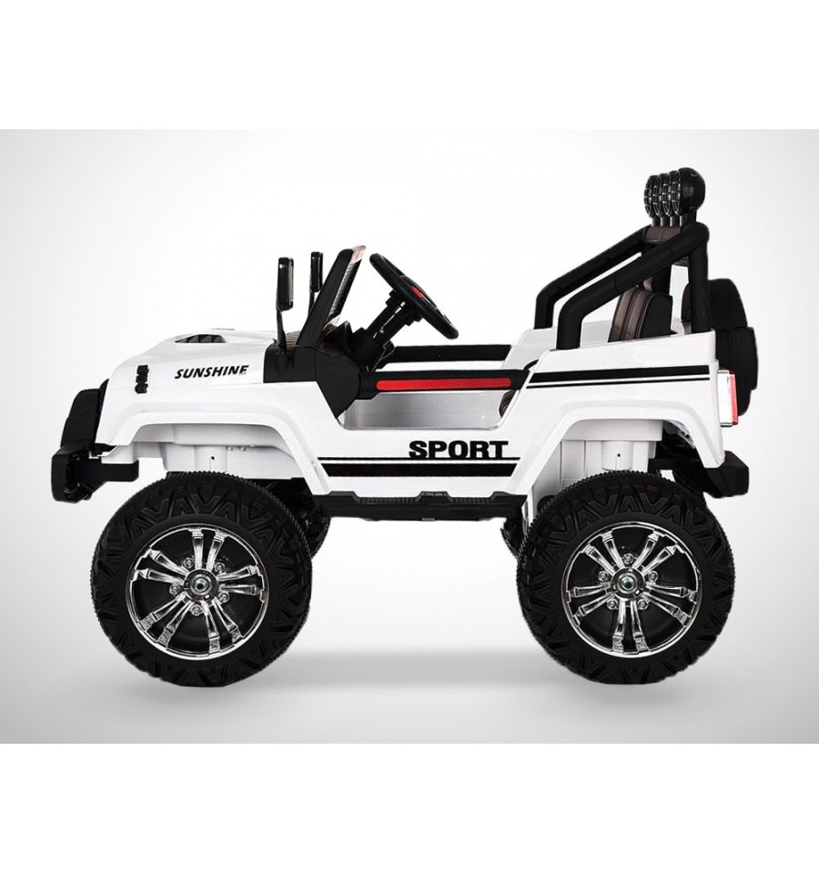 Voiture 4x4 Électrique 12V pour Enfants 3-7 Ans, 3-6 KM/H 118 x 79 x 74 cm  (Blanc)