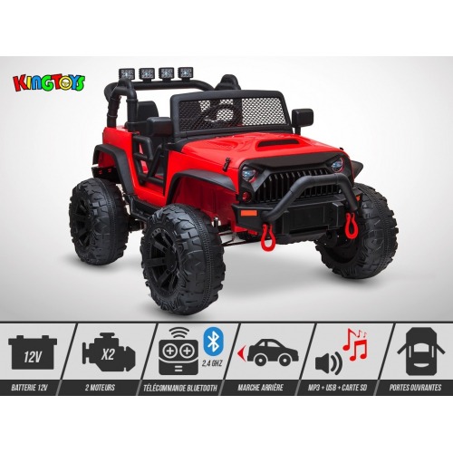 4X4 électrique enfant 12V - 80W -KINGTOYS Big rock - Rouge