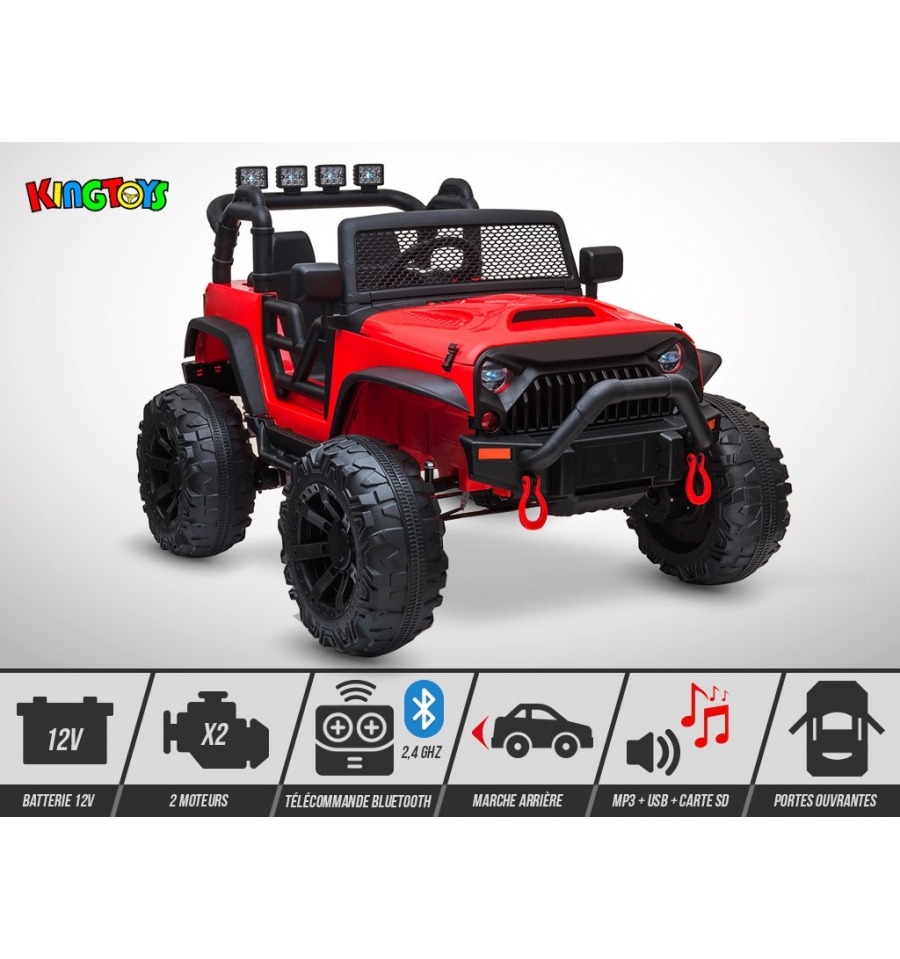 4x4 électrique enfant, modèle BIG ROCK, rouge, 80W de chez KINGTOYS