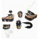 Kit plastique de moto enfant E-Fat kids NOIR-ORANGE