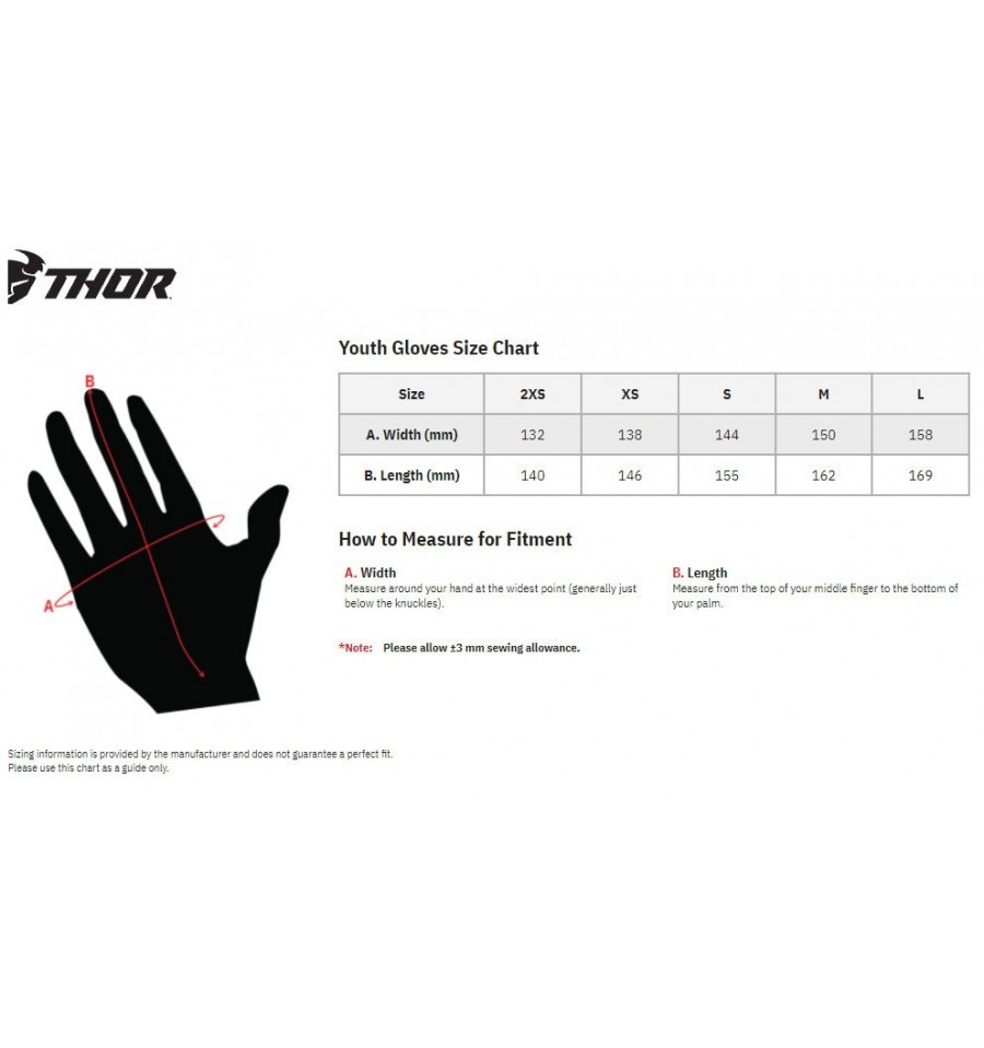 Gants moto cross THOR, Sector, taille enfant YXS et de couleur grise