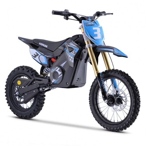 Pit Bike électrique 1300W enfant KEROX E-STORM BLEU