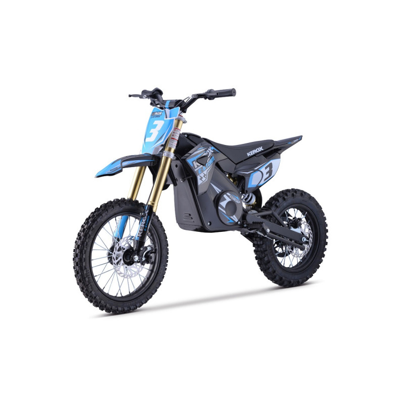 Pit Bike électrique 1300W enfant KEROX E-STORM BLEU