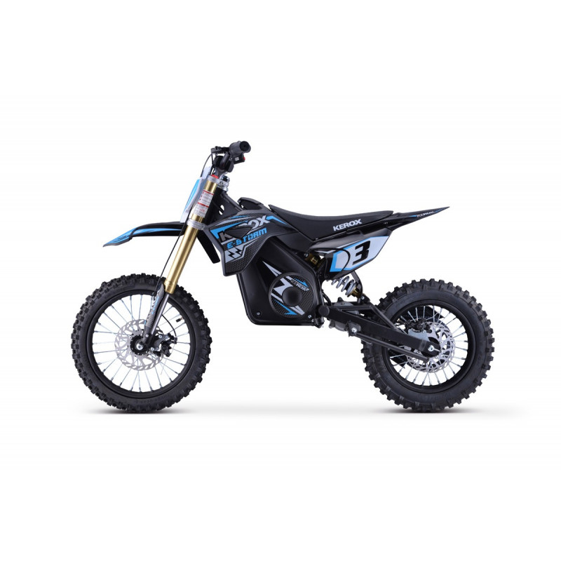 Pit Bike électrique 1300W enfant KEROX E-STORM BLEU