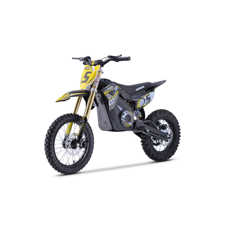 Pit Bike électrique 1300W enfant KEROX E-STORM JAUNE