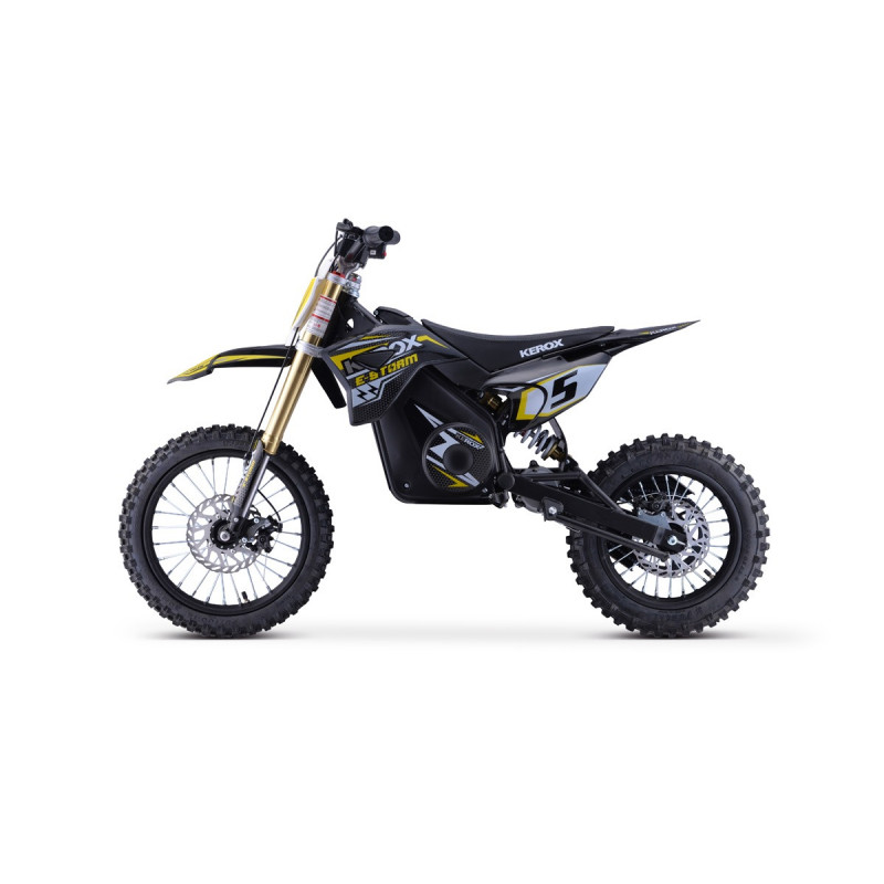 Pit Bike électrique 1300W enfant KEROX E-STORM JAUNE