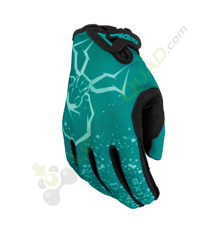 Gants cross enfant MOOSE RACING, gamme SX1, YXL, couleur BLEU-VERT