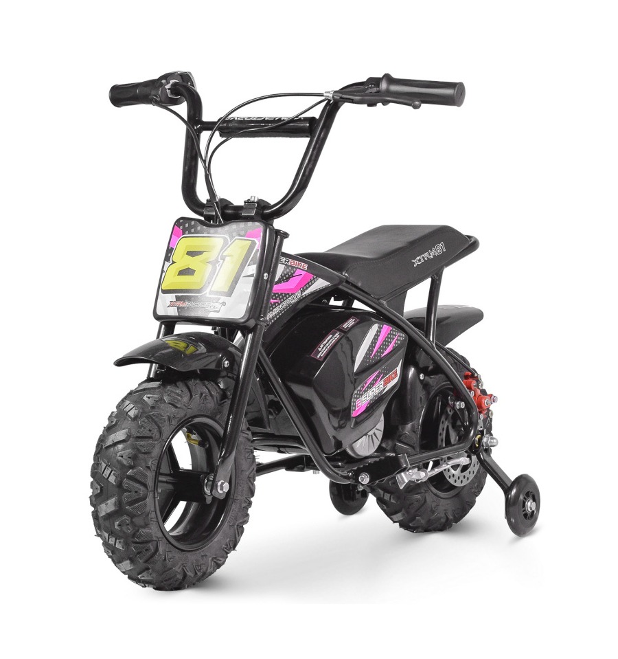 Moto enfant 4 ans électrique 250w, couleur rose