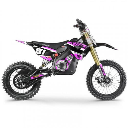 Moto enfant électrique 1300w Rose de chez XTRM Factory