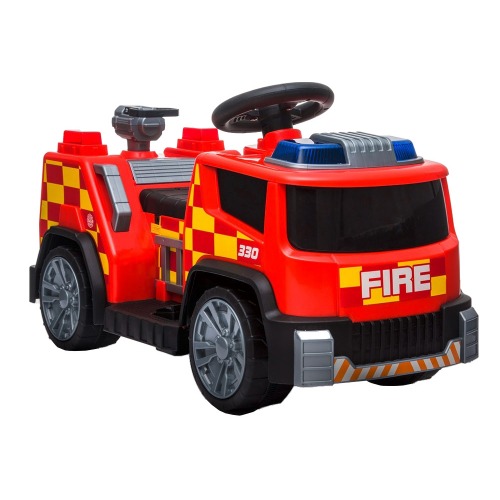 Camion électrique enfant Pompier 6v ROUGE Kingtoys