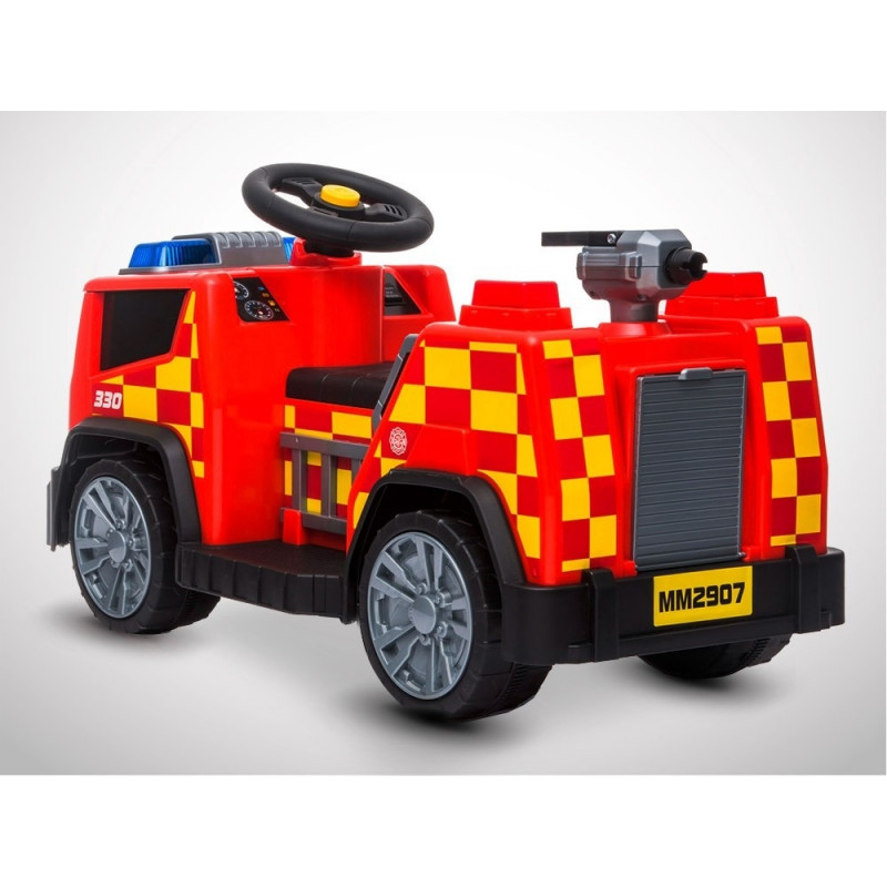 Camion électrique enfant Pompier 22W ROUGE Kingtoys