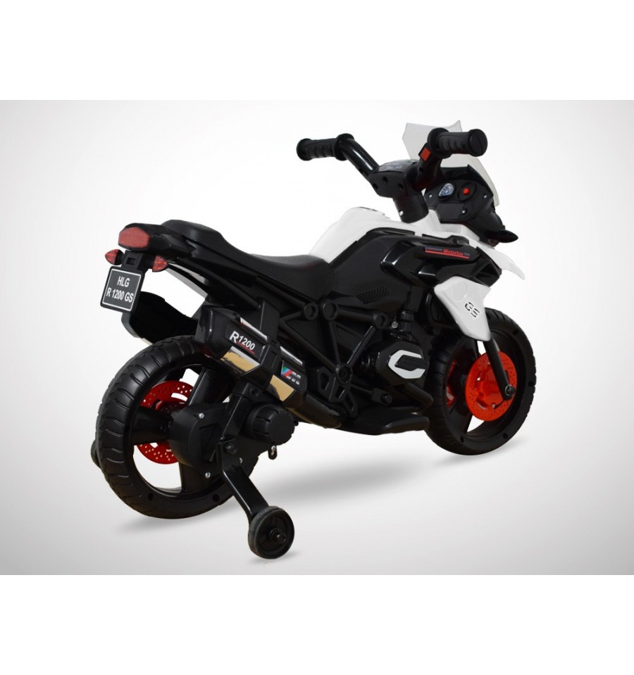 Moto Électrique Enfant Police 22W / 6V Blanc KINGTOYS