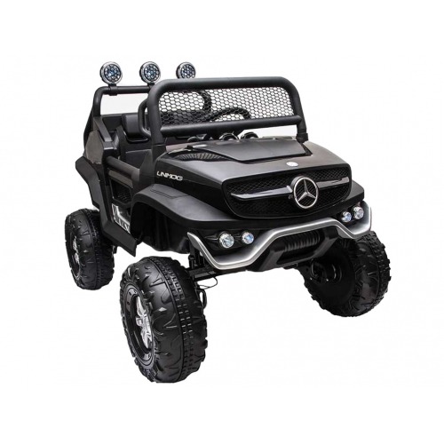 Buggy 4X4 électrique enfant 2 places 12V MERCEDES UNIMOG NOIR KINGTOYS