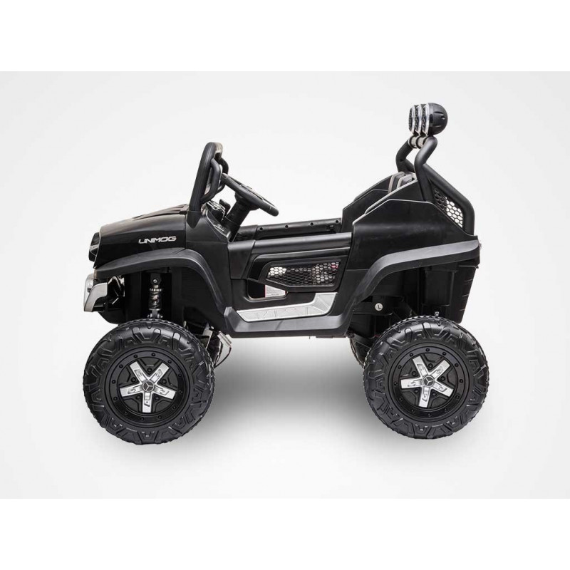Buggy 4X4 électrique enfant 2 places 12V MERCEDES UNIMOG NOIR KINGTOYS