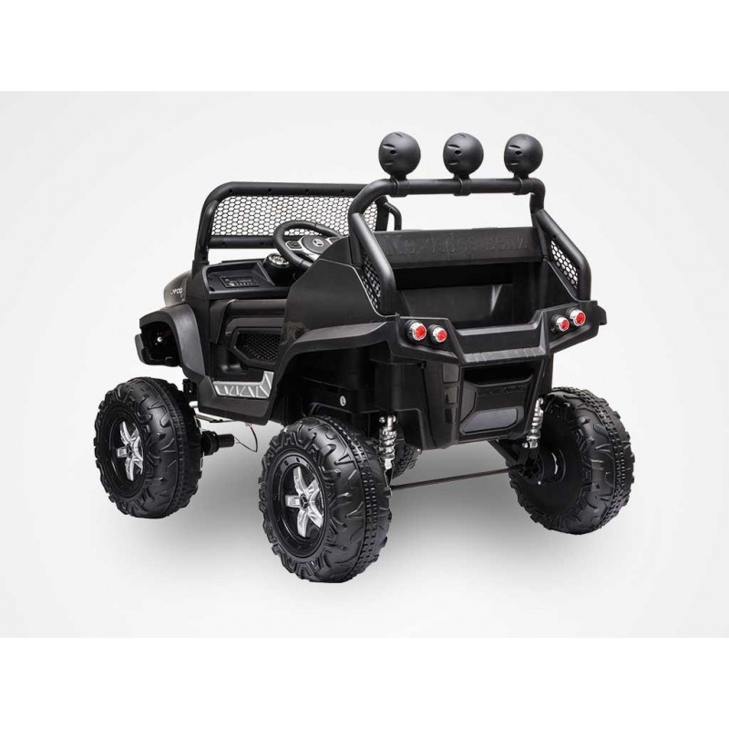 Buggy 4X4 électrique enfant 2 places 12V MERCEDES UNIMOG NOIR KINGTOYS