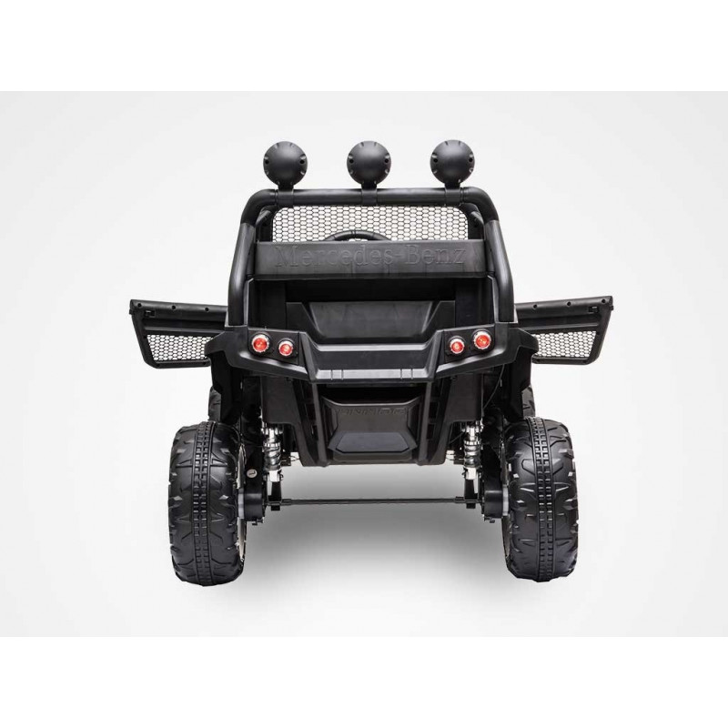 Buggy 4X4 électrique enfant 2 places 12V MERCEDES UNIMOG NOIR KINGTOYS