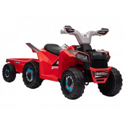 Quad électrique enfant 6V ROUGE à remorque BISON KINGTOYS