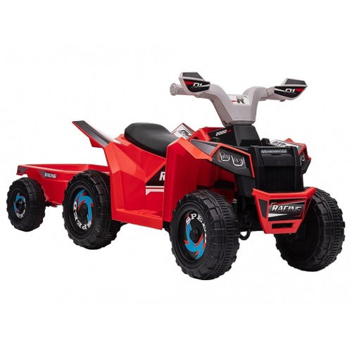 Quad électrique enfant 6V ROUGE à remorque BISON KINGTOYS