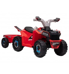 Quad électrique enfant 6V ROUGE à remorque BISON KINGTOYS