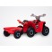 Quad électrique enfant 6V ROUGE à remorque BISON KINGTOYS