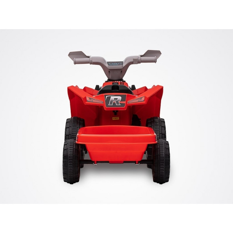 Quad électrique enfant 6V ROUGE à remorque BISON KINGTOYS