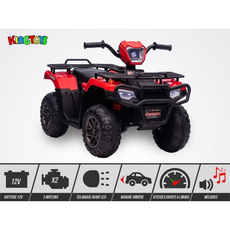 Quad électrique enfant 12V ROUGE RINO KINGTOYS