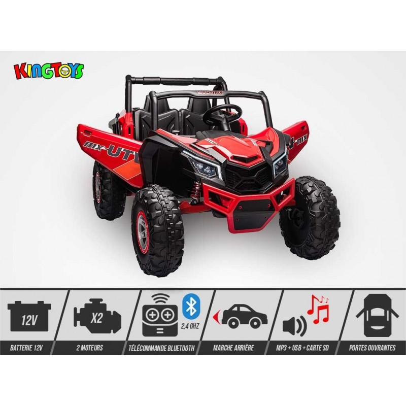 Buggy enfant électrique12V - 240w 2 places SPORTAX ROUGE KINGTOYS